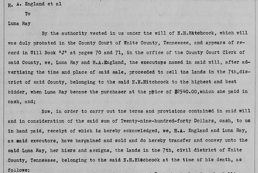 White County, TN Deed, Book 83, Page 163, Image 1